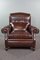 English Armchair in Dark Brown Sheep Leather 3