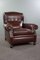 English Armchair in Dark Brown Sheep Leather 1