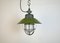 Industrial Green Enamel and Cast Iron Cage Pendant Light, 1960s, Image 2