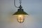 Industrial Green Enamel and Cast Iron Cage Pendant Light, 1960s 18