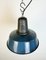 Industrial Blue Enamel Factory Lamp with Cast Iron Top, 1960s 10