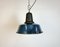 Industrial Blue Enamel Factory Lamp with Cast Iron Top, 1960s 2