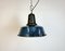 Industrial Blue Enamel Factory Lamp with Cast Iron Top, 1960s, Image 2