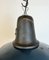 Industrial Blue Enamel Factory Lamp with Cast Iron Top, 1960s 9