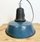 Industrial Blue Enamel Factory Lamp with Cast Iron Top, 1960s 16