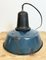 Industrial Blue Enamel Factory Lamp with Cast Iron Top, 1960s 11