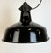 Industrial Black Enamel Factory Lamp with Cast Iron Top from Elektrosvit, 1950s 6