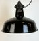 Lampe d'Usine Industrielle en Émail Noir avec Plateau en Fonte de Elektrosvit, 1950s 6