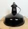 Industrial Black Enamel Factory Lamp with Cast Iron Top from Elektrosvit, 1950s 11