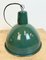 Lámpara colgante industrial de fábrica esmaltada en verde, años 60, Imagen 11