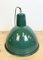 Lampe à Suspension d'Usine Industrielle en Émail Vert, 1960s 12