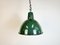 Lampe à Suspension d'Usine Industrielle en Émail Vert, 1960s 2