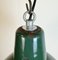 Lámpara colgante industrial de fábrica esmaltada en verde, años 60, Imagen 5