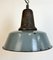 Large Industrial Grey Enamel Factory Lamp with Cast Iron Top, 1960s 6