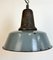 Large Industrial Grey Enamel Factory Lamp with Cast Iron Top, 1960s, Image 6