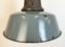 Large Industrial Grey Enamel Factory Lamp with Cast Iron Top, 1960s 4