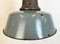 Large Industrial Grey Enamel Factory Lamp with Cast Iron Top, 1960s, Image 4