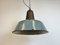Large Industrial Grey Enamel Factory Lamp with Cast Iron Top, 1960s 10