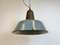 Large Industrial Grey Enamel Factory Lamp with Cast Iron Top, 1960s, Image 10