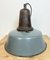 Large Industrial Grey Enamel Factory Lamp with Cast Iron Top, 1960s 14