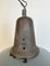 Large Industrial Grey Enamel Factory Lamp with Cast Iron Top, 1960s 3