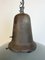 Large Industrial Grey Enamel Factory Lamp with Cast Iron Top, 1960s 9