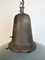 Large Industrial Grey Enamel Factory Lamp with Cast Iron Top, 1960s, Image 9