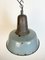Large Industrial Grey Enamel Factory Lamp with Cast Iron Top, 1960s 7