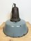 Large Industrial Grey Enamel Factory Lamp with Cast Iron Top, 1960s 11