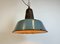 Large Industrial Grey Enamel Factory Lamp with Cast Iron Top, 1960s 17