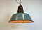 Large Industrial Grey Enamel Factory Lamp with Cast Iron Top, 1960s, Image 17