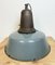 Large Industrial Grey Enamel Factory Lamp with Cast Iron Top, 1960s 15