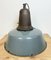 Large Industrial Grey Enamel Factory Lamp with Cast Iron Top, 1960s, Image 15