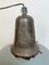 Large Industrial Grey Enamel Factory Lamp with Cast Iron Top, 1960s, Image 12