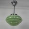 Art Déco Hängelampe mit grünem Glasschirm, 1930er 9
