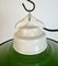 Vintage Porcelain Hanging Light with Green Enamel Shade, 1970s, Image 3