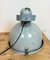 Industrial Grey Enamel Wall Lamp with Glass Cover, 1960s 21