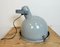 Industrial Grey Enamel Wall Lamp with Glass Cover, 1960s 18