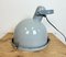 Industrial Grey Enamel Wall Lamp with Glass Cover, 1960s 9
