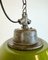 Lámpara colgante industrial de hierro fundido y esmalte verde, años 60, Imagen 10