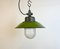Green Enamel and Cast Iron Industrial Pendant Light, 1960s, Image 2