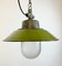 Lampe à Suspension Industrielle en Émail Vert et Fonte, 1960s 9