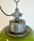 Green Enamel and Cast Iron Industrial Pendant Light, 1960s 3