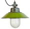 Green Enamel and Cast Iron Industrial Pendant Light, 1960s 1