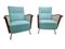 Mid-Century Modern Armchairs in Wood with Tubular Frames, Hungary, 1960s, Set of 2, Image 1