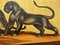 Margat, Exceptional Lacquer on a Gold Background Depicting Two Felines, France, 1942, Lacquer 5