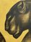 Margat, Exceptional Lacquer on a Gold Background Depicting Two Felines, France, 1942, Lacquer 7