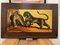 Margat, Exceptional Lacquer on a Gold Background Depicting Two Felines, France, 1942, Lacquer 2