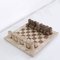 Modernist Chess Game in 2- Colored Travertine, Italy, 1970s, Set of 33, Image 1