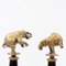 Bronze Elephants on Porcelain Columns with Bronze Borders by Wong Lee, Set of 2 4